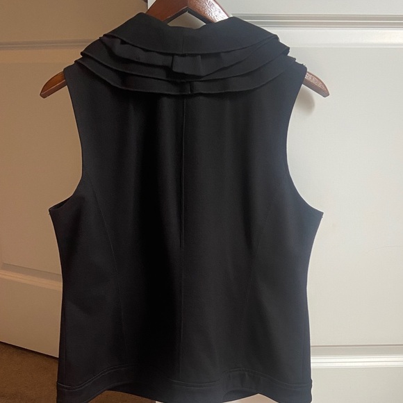 Alfani Black Ruffled Vest with Velvet Front Size L - Picture 7 of 8